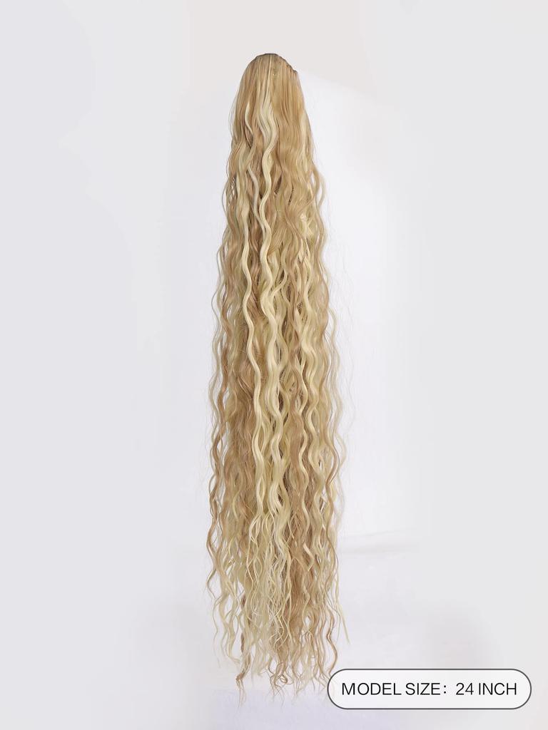 24 Inch Curly Ponytail Extension Clip Synthetic Drawstring Ponytail