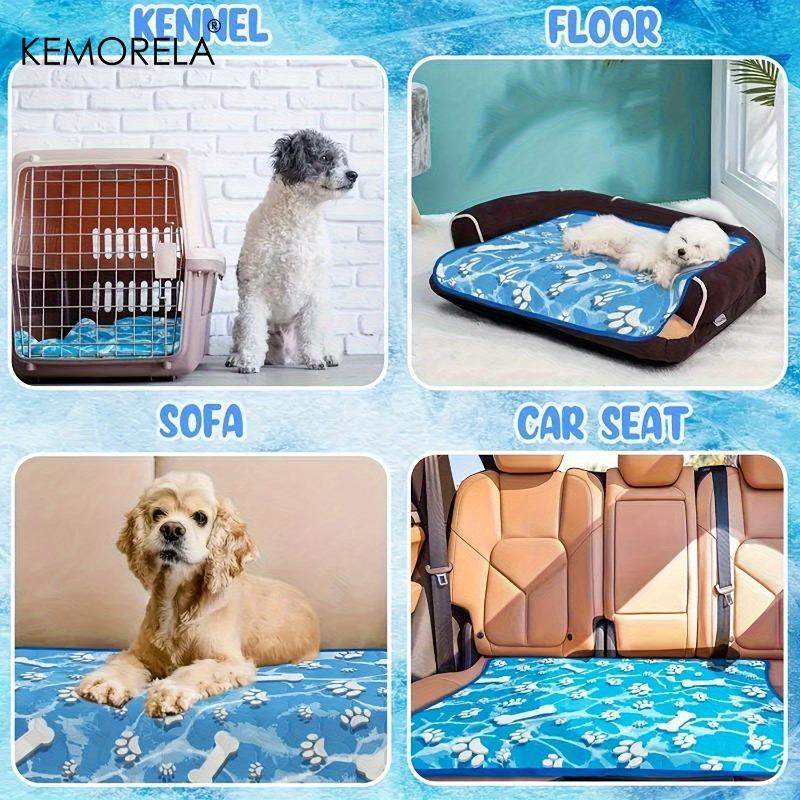 Extra Large Cooling Mat for Dogs & Cats Washable Summer Pet Self-Cooling Pad with Bone Paw Print Design For Cat Beds Dog Houses