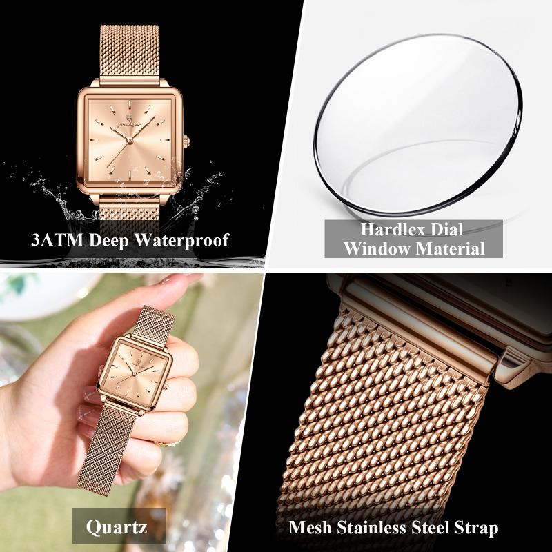 Top Brand New Women's Watch Small Square Watch Ultra-thin Student Fashion Quartz Watch