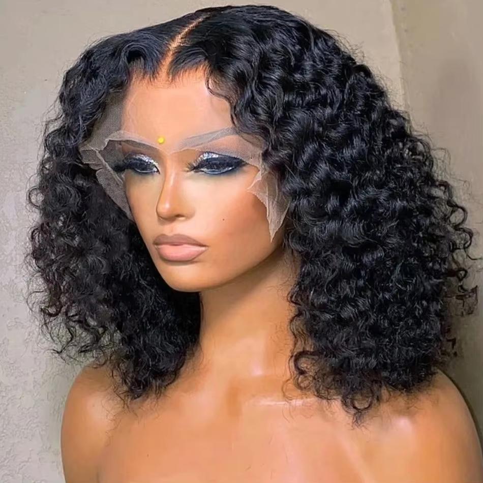 Curly Human Hair Pre Plucked Short