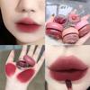 Lip & Cheek Dual-Use: Rubber Pink Matte Lip Gloss & Whitening Lip Mud, Non-Stick Cup, No Makeup Look.