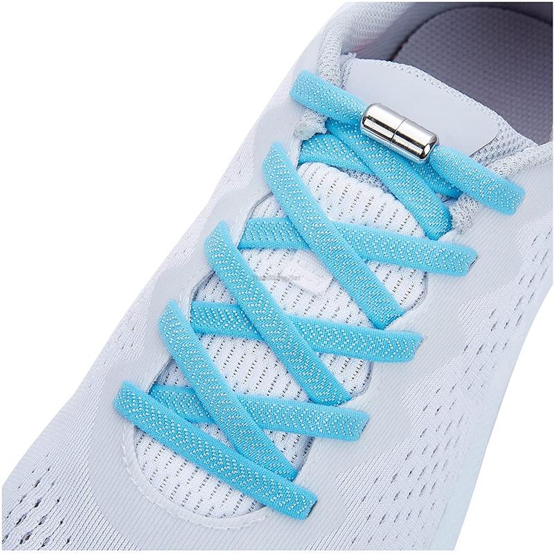 Elastic Laces Sneakers 8mm Wide Flat Rubber Bands Shoelaces Without ties Adult Kids Tennis No Tie Shoe laces Shoes Accessories