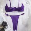 Hollow Lingerie Suit Chains Open Crotch Thong Sweet Bra Briefs Set  Valentine's Day