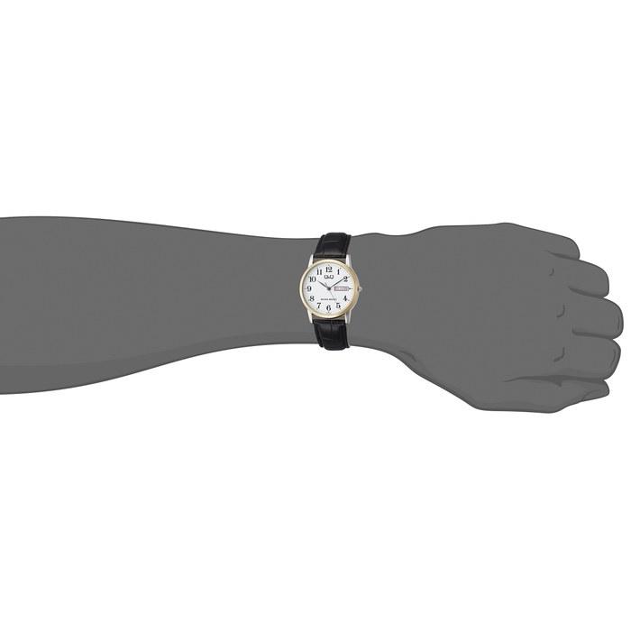 [Citizen Q&Q] Analog Watch Waterproof Date Day Leather Strap A206-504 Men's White Black/Gold