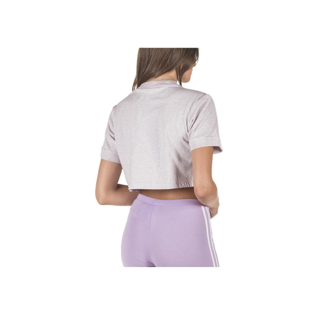Adidas Originals Coeeze Cr Tee Letter Print Round Neck Pullover Short Loose Short Sleeve T-Shirt Women Tops Beige DU2341