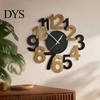 Office Decorative Clock Hollow Letter Wooden Wall Clock, Easy to Read Irregular Analog Living Room Modern Silent for Bedroom Decor