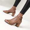 Mode Blockabsatz Sandalen Damen Sommer Schuhe Klassische Flip Flops Schwarz Beige Elegant Peep Toe Riemchen Partyschuhe Weibliche Marke