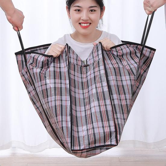 PP Woven Storage Bag Large Capacity Waterproof Thick Moving Bag Luggage Organizer Quilt Clothes Packing Tote
