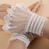 Double Layer Lace Fake Cuffs Pleated False Cuff Sleeve Cute Horn Cuffs Decoration  Photo Prop