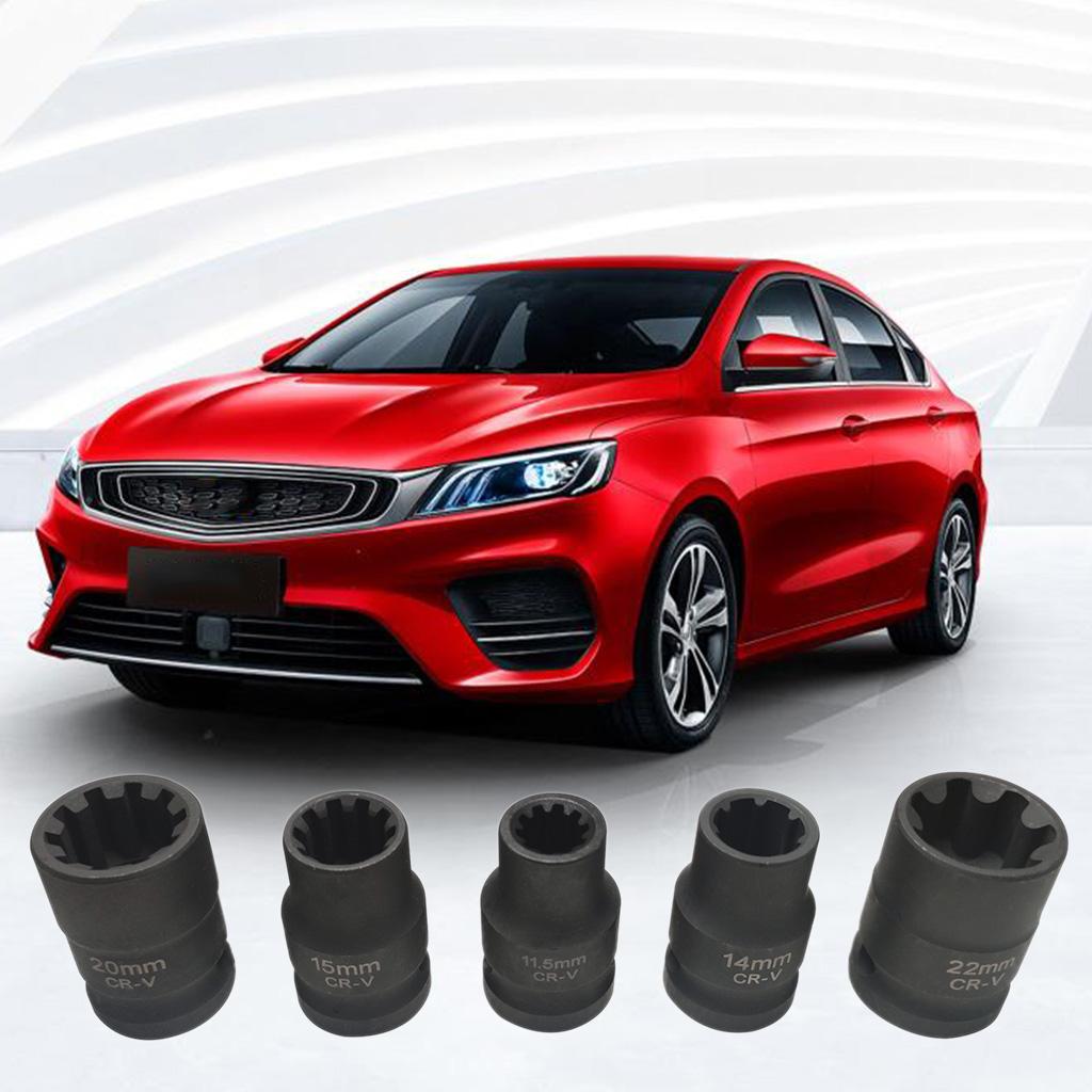5x VAG Special Sleeve Brake Caliper Socket Hand Repair Tool for 1/2"Square Drive