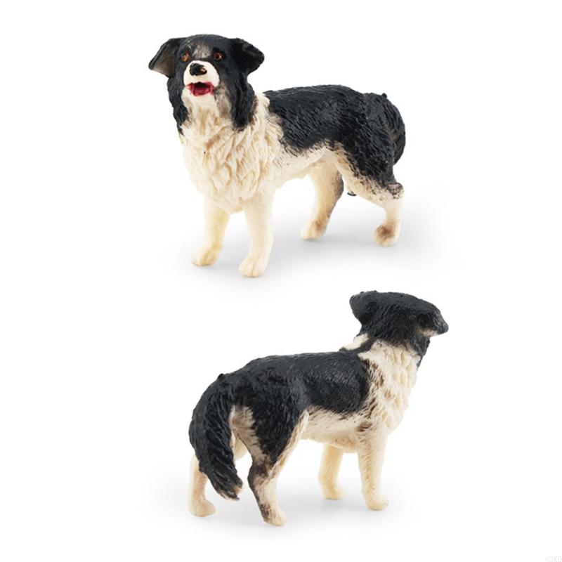 62KD Dog Figurines Playset 8PCS Realistic Detailed Plastic Puppy Figures Toy Dogs