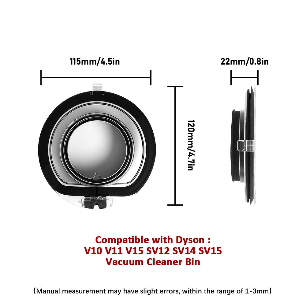 Sealing Ring And Base Lid for Dust Bin Top Fixed Dust Cup Replacement Part for Dyson V6 V7 V8 V10 V11 V12 V15 Vacuum Cleaner