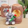 New Rose Koala with Tree Knapsack Plush Toys Stuffed Soft Australian Koala Bear Animal Doll Lovely Christmas Gift