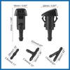 Front Windshield Wiper Nozzles Kit for Chrysler Town Country with Gaskets 3 Meter Fluid Hose - Pack of 6 Black Item Replacement