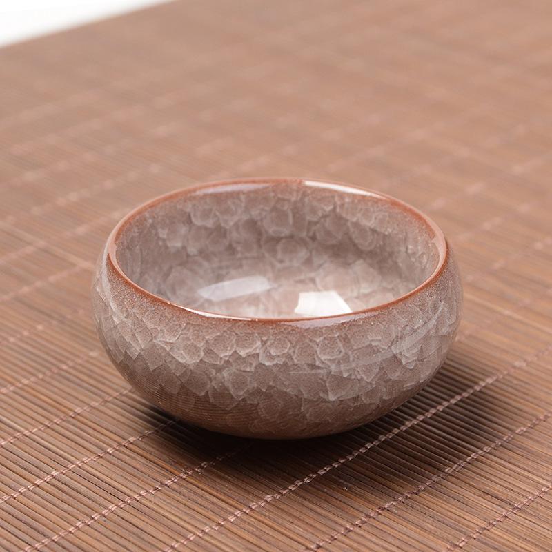 Cracked Ice Ceramic Zisha Tea Cup Set: Portable Gongfu Tea Tasting Set, Ideal for Weddings and Festivals.