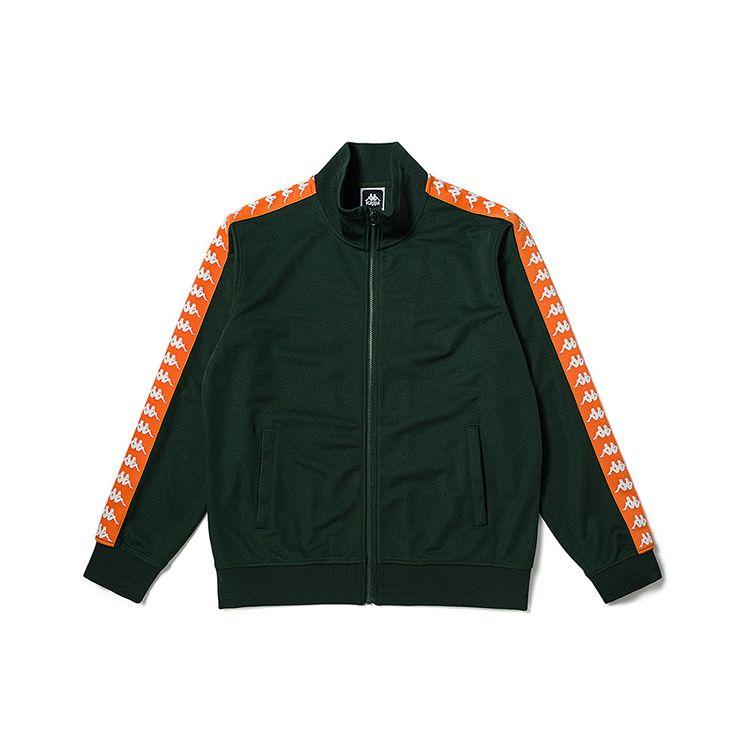 Kappa Player Series Logo Cardigan Sports Round Neck Casual Coach Knit Sweatshirt Men Sweatshirt Pine-Green K0D32WK61