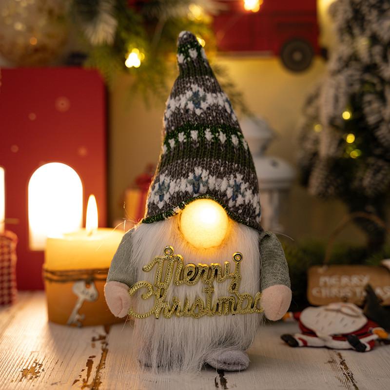 Playful Green Nosed Rudolph Gnome Decoration With Led Lights For Unique Christmas Display