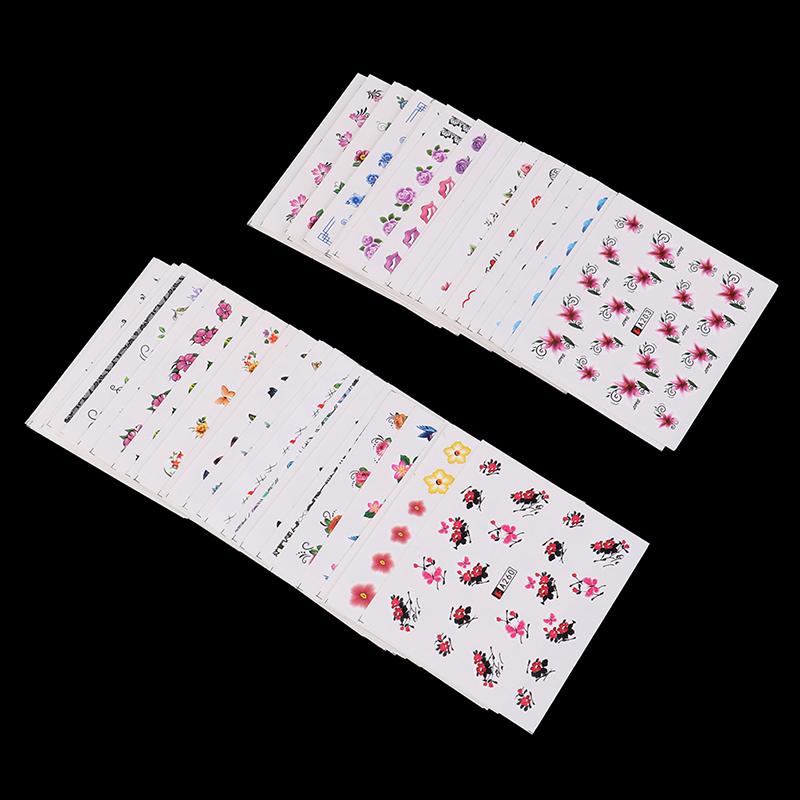 3D Nail Art Transfer Aufkleber 50 Blätter Blumen Abziehbilder Maniküre Dekoration Tipps