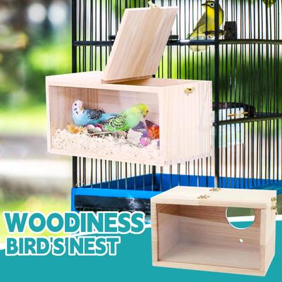 Natural Wooden Crates For Breeding, Bird Cages, Bird Nesting Sites, Feeding Stations