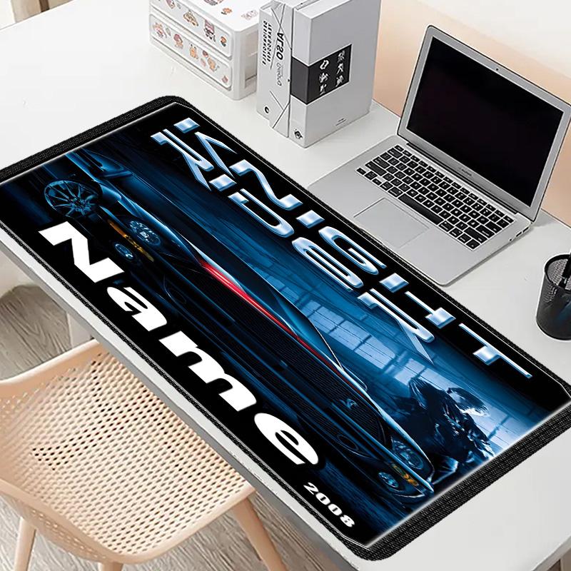 Custom Name Personalized Knight Rider Pattern Mousepad, Laptop PC Desk Mat, Decorative Desk Mat for Home Keyboard Pad Gift