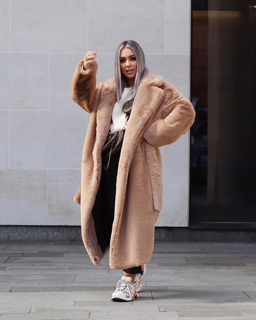 Pelliccia Sintetica Shein Cappotto Con Cappuccio SHEIN Cappotto