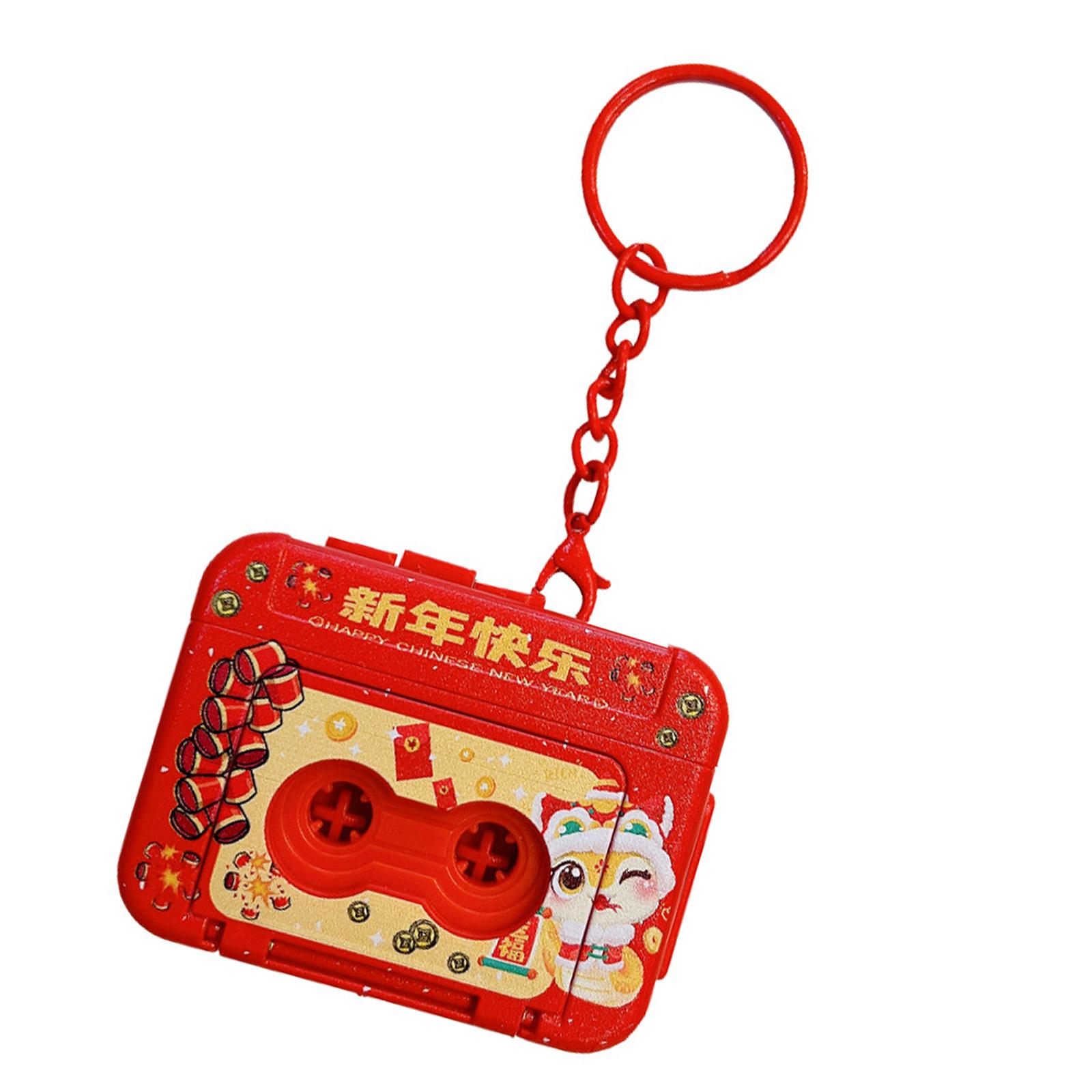 

Button Battery Powered Retro Tape Recorder Keychain Stylish Cassette Recorder Keyring Voice Recording Ornament for Bag 1