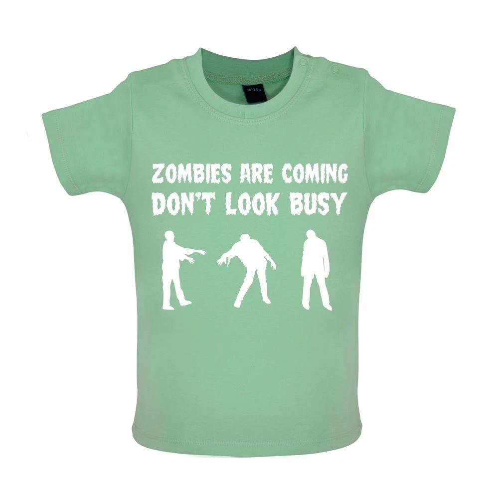 Zombies Are IN Arrival Don t Look Busy - Kids Baby Kids Boys Girls Unisex T-Shirt / Bodysuit - Zombies Halloween 100