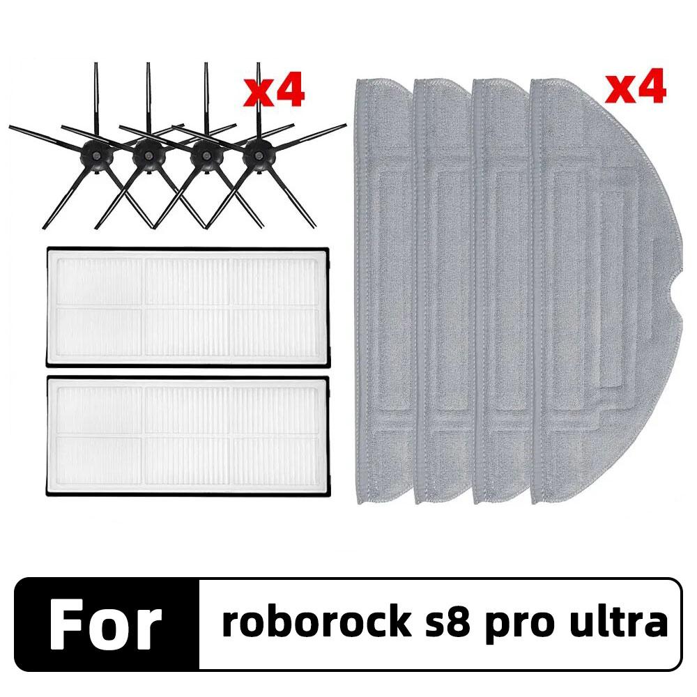 Compatible for Roborock S8 Pro Ultra, G20 A6900RR Main Side Brush Hepa Filter Mop Cloth Dust Bag Spare Parts Accessories