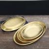 Pure copper Golden Storage Tray Metal Oval Dinner Plate Cake Display Kitchen Household Fruit Salad fish Plate Western Steak Tray