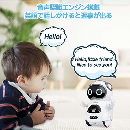 Youcan Robot Pocket Robot, Easy English Talking Robot Toy, Educational Toy, Communication Robot, Birthday Gift for Kids, [Japanese Packaging and Instr