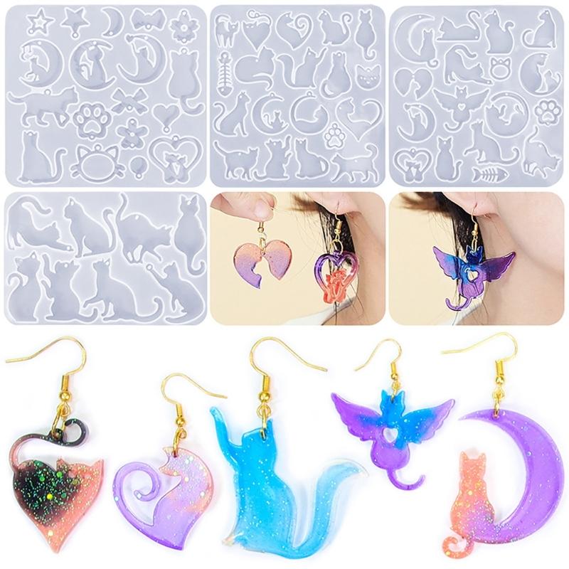 Jewelery Silicone Mould Earring Mold with Hole Animal Silicone Molds for Epoxy Resin Earring Charm
