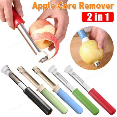 2 In 1 Apple Corer Pitter Stainless Steel Pear Bell Twist Fruit Stoner Easy Core Seed Remover Pepper Remove Pit Kitchen Tool Gad