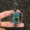 Copper Turquoise Gemstone Handmade Copper Wire Wrap Jewelry Pendant 3.39 o3A37