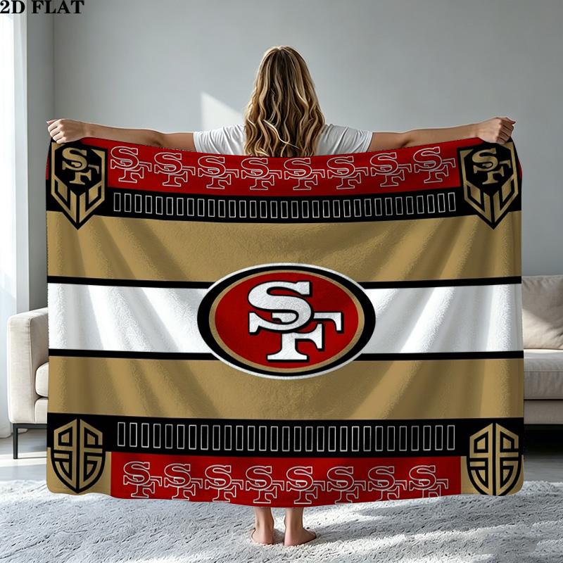 San Francisco 49ers Flanelldecke Hochwertig Warm Bequem Decke für Alle Jahreszeiten Perfekt für Geschenke Heimdekoration