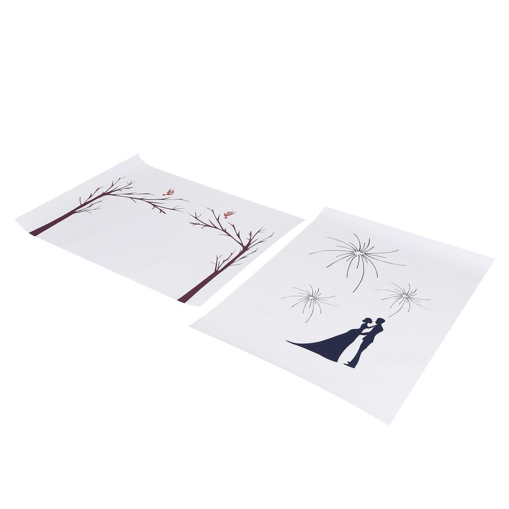 2 Set DIY Pattern Guest Signature SignIn Book Guestbook Fingerprint Painting for Wedding Birthday Party