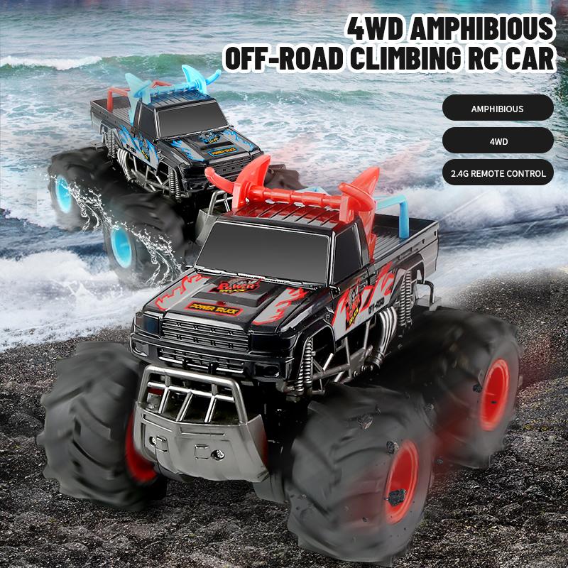 New 2.4G Amphibious Climbing Four-wheel Drive Drift Racing Car Long Battery Life Stunt Waterproof Double-sided Car Children's Toy
