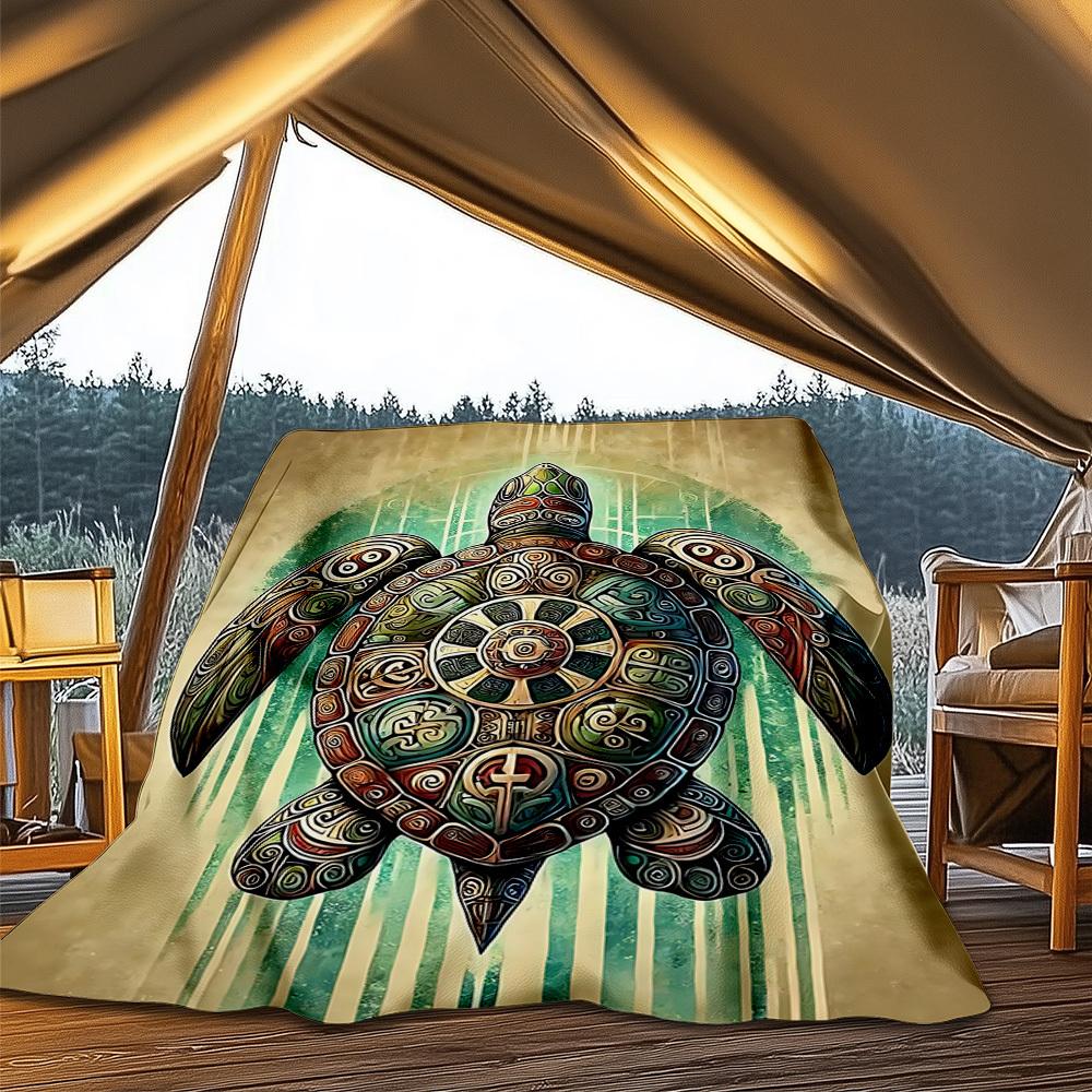 1pc Panther Family Throw Blanket Polyester Fiber, Lightweight Flannel, Soft & Warm, All Season Use for Outdoor, Camping