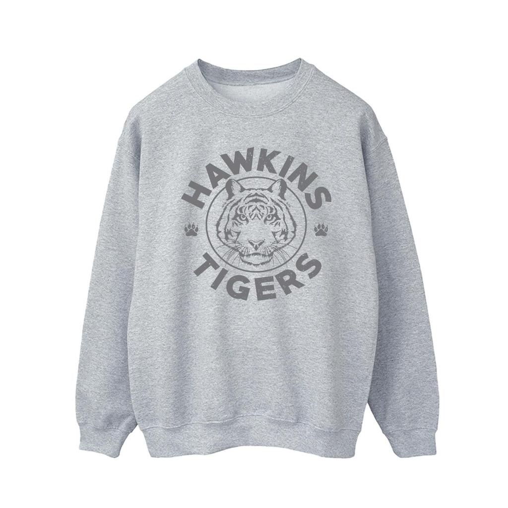 Netflix Mens Stranger Things Hawkins Grey Tiger Sweatshirt