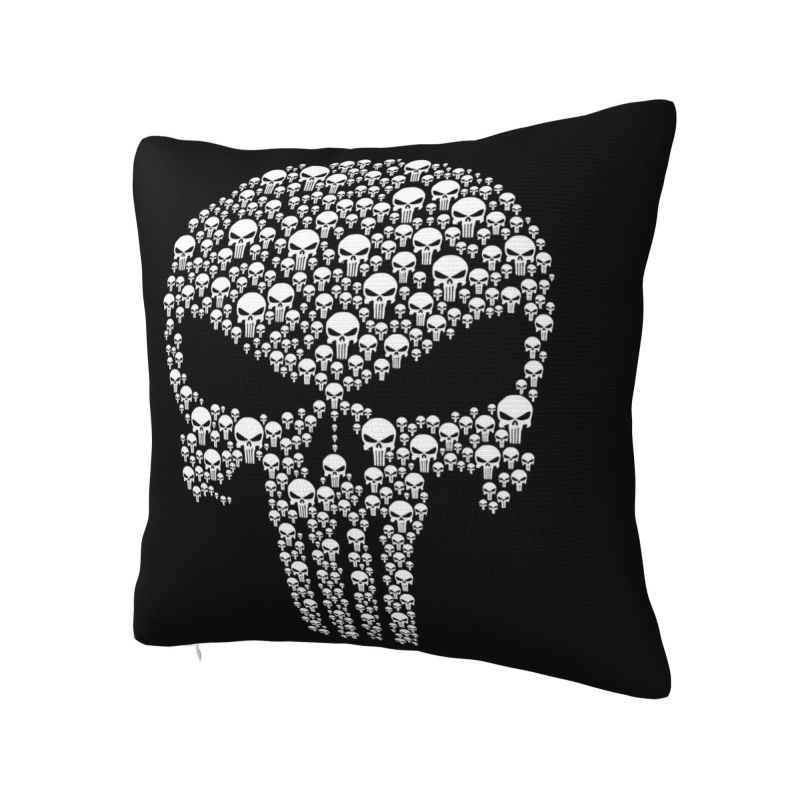 Custom Marvel Super Hero Punisher Skull Cushion Cover 40x40cm Comics Film Velvet Cute Throw Pillow Case for Sofa