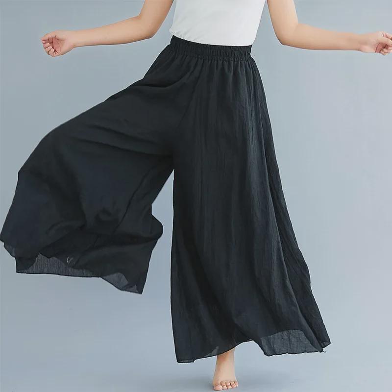 Ethnic Style Plus Size Elastic Waist Linen Skirt-Pants, 12 Colors - Lotte 2024 Mori Girl Collection
