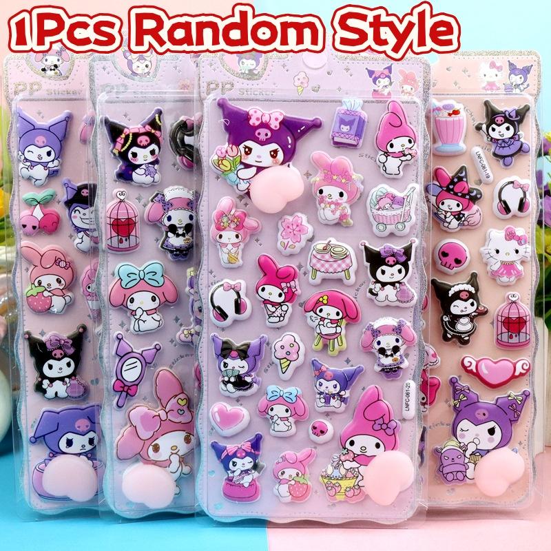 1Pcs Kawaii Sanrio Hello Kitty Soft Puffy Butt 3D Stickers DIY Laptop Scrapbook Phone Case Decor Decals Decompression Gifts