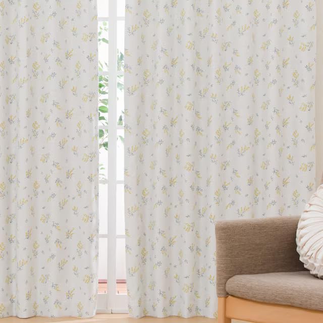 Nitori Deco Home Blackout Drape Set of NITORI 5732745 Curtains, Mimosa, DH127, 100x178cm, 2, Yellow,
