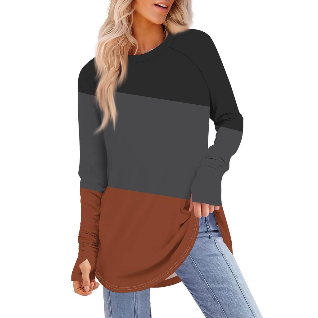 Womens Oversized Sweatshirt Graphic Sweater Long Sleeve Drop Shoulder Round Shirt Tops Vintage Clothes