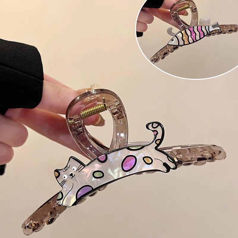 2025 Leopard Print High-End Large Shark Hair Clip for Women