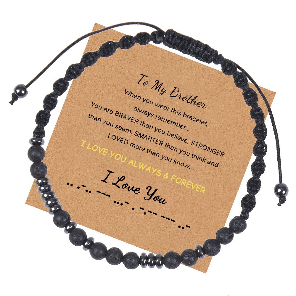 JYL TS Bracelet Morse Code  Family Gift Beaded Transmits Love & Protective Blessings