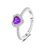Colorful Heart Zircon Full Diamond Open Ring - European Fashion Classic