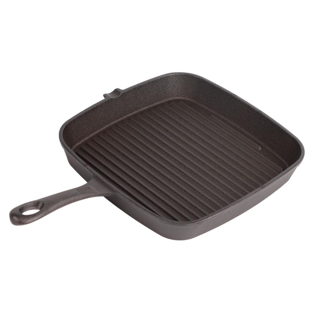 Grill Pan Nonstick Design Heat Resistant Handle Fast Heat Conduction Iron Stripe Frying Steak Skillet for Home Kitchen