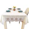 White Transparent Sagging PVC Rectangle Table Mat Plastic Thin Soft Glass Tablecloth Waterproof Table Protection LaceTable Cloth