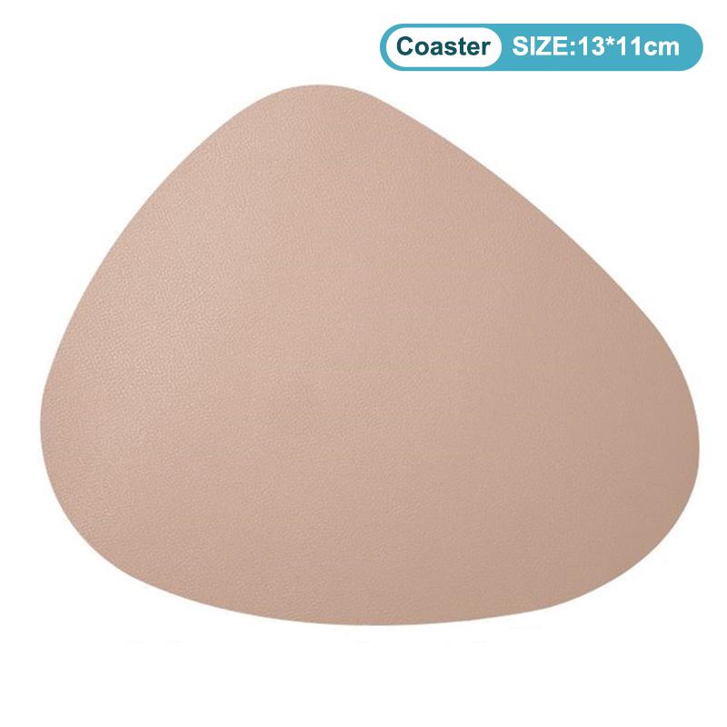 Double-Sided Pu Leather Placemat Teacup Coasters Waterproof And Oil-Proof Table Mats Western Restaurant Heat-Insulating Mats