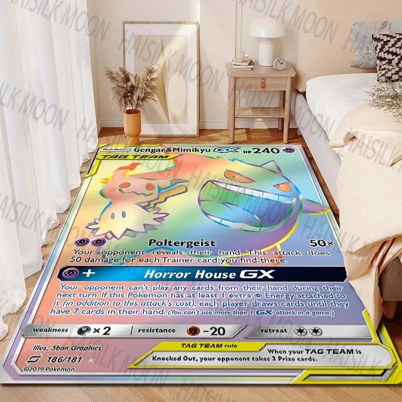 Cartoon Gengar Pokémon Card Printing Carpet for Living Room Bedroom Kid's Room Home Decor Area Rug Sofa Play Mat Gift Potdemiel